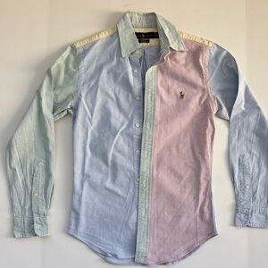 Ralph Lauren Men's Pastel Striped Button Down Shirt Slim Fit